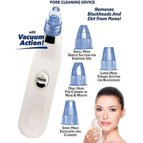 DermaSuction Vacuum Pore Cleaning Device With 4 Interchangeable Suction Heads