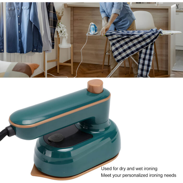 Mini Compact EV Porcelain Gold Electric Iron Effortless Precision With 130°C Constant Temperature For Efficient Dry And Wet Ironing