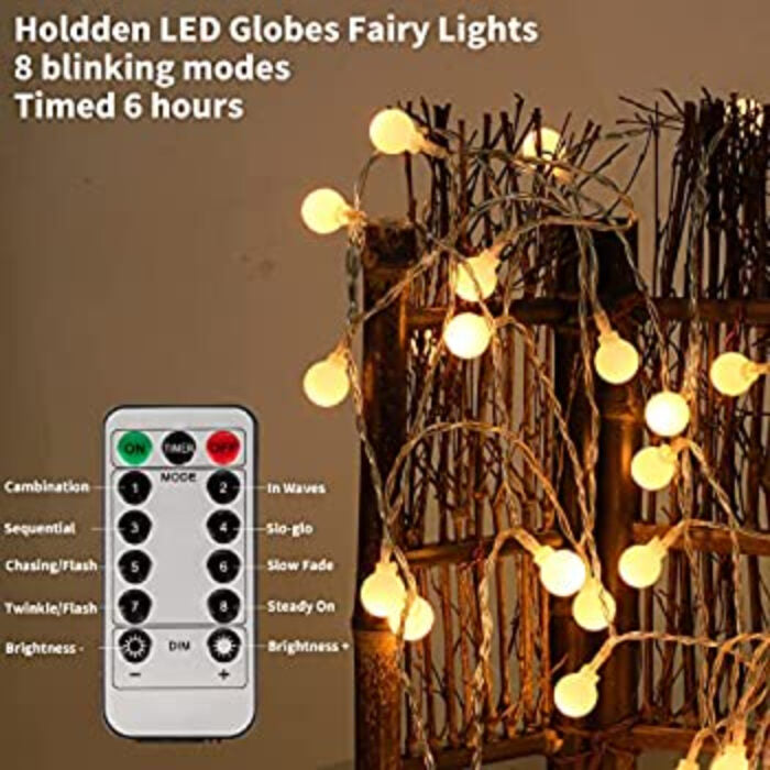 5M LED String Fairy Lights With 50 Ball Shaped Bulbs For Home And Outdoor Decoration