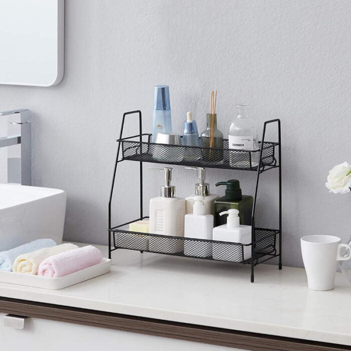 2 Layer Multi-Purpose Mini Portable Iron Organizer Shelf