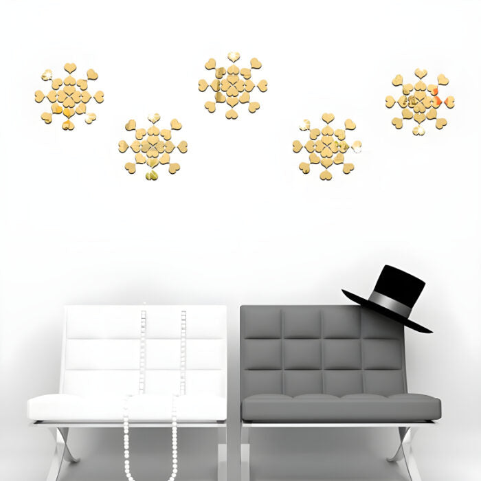 200 Pieces Mini 3D Heart-Shaped Acrylic Mirror Wall Stickers For Decorative Home Enhancement