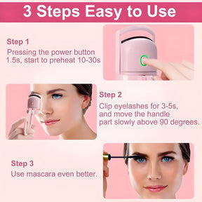 Compact and Rechargeable Mini Electric Eyelash Curler for Quick Long-Lasting Curling Ideal Tool for Women